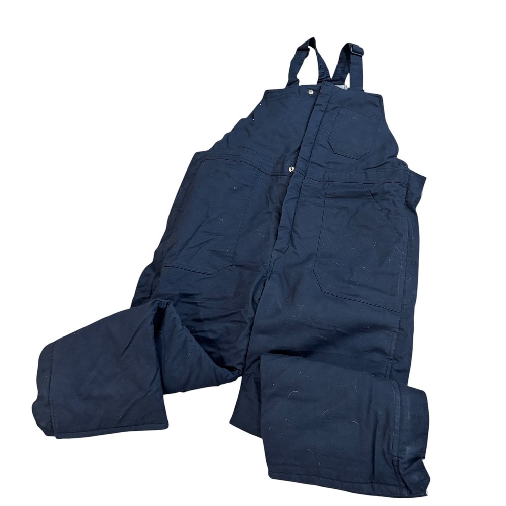 Bulwark FR Bib Overalls Mens‎ Large Navy Blue Insulated Flame Resistant BL C8NV5